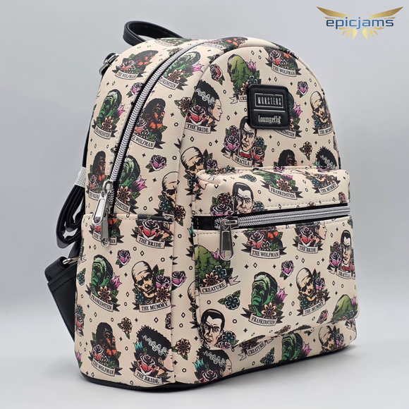 Loungefly Universal Monsters Tattoo Art Mini Backpack New - Picture 2 of 5